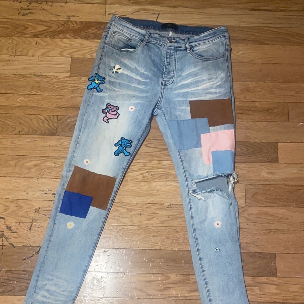 Stylish Amiri Patchwork Jeans